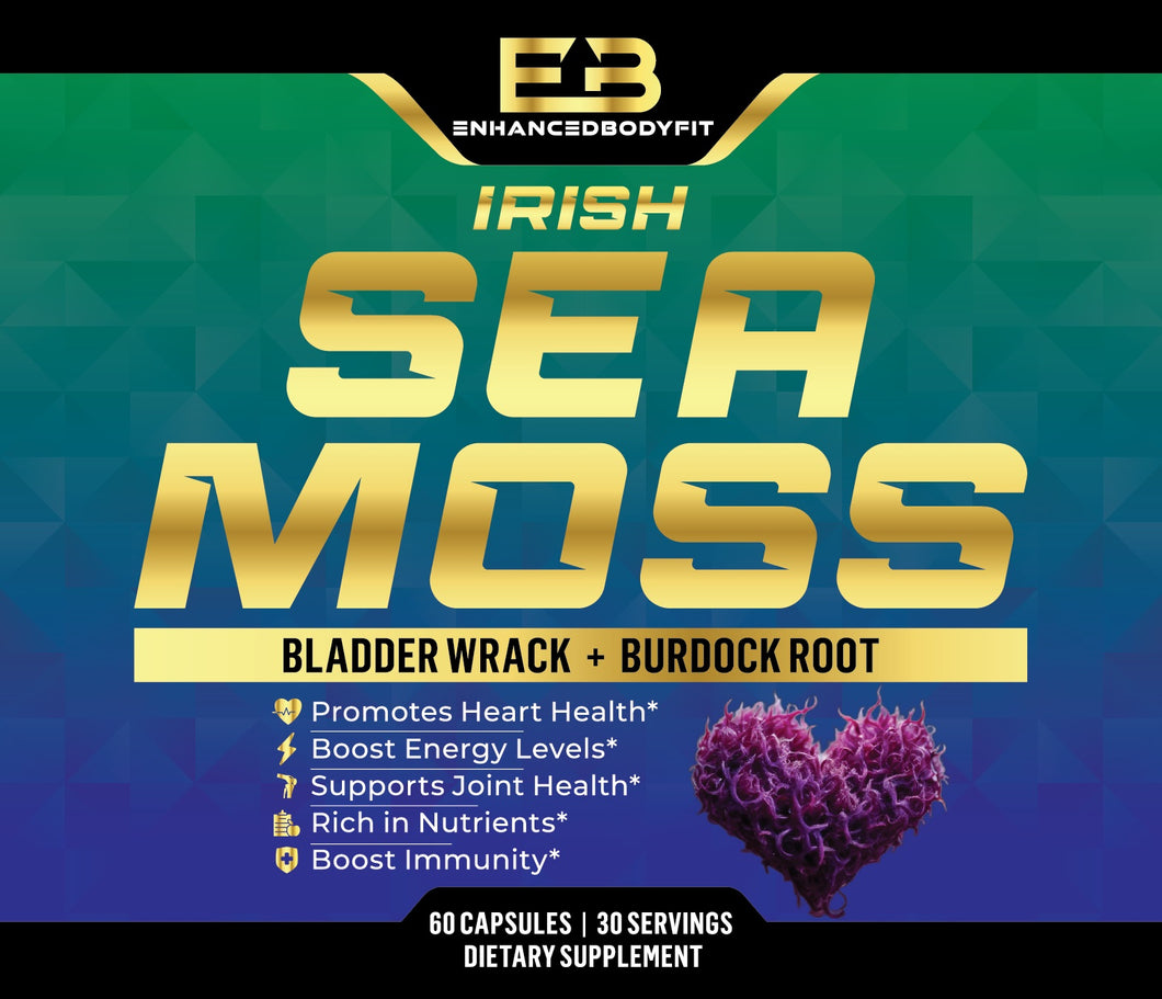 Sea Moss Capsules - Irish Sea Moss Plus Bladderwrack & Burdock Root