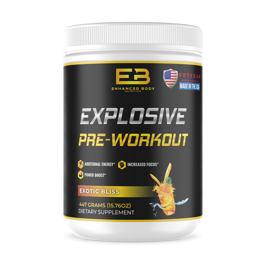 Explosive Pre-Workout Powder, Exotic Bliss (Tropical Fruit Flavor)